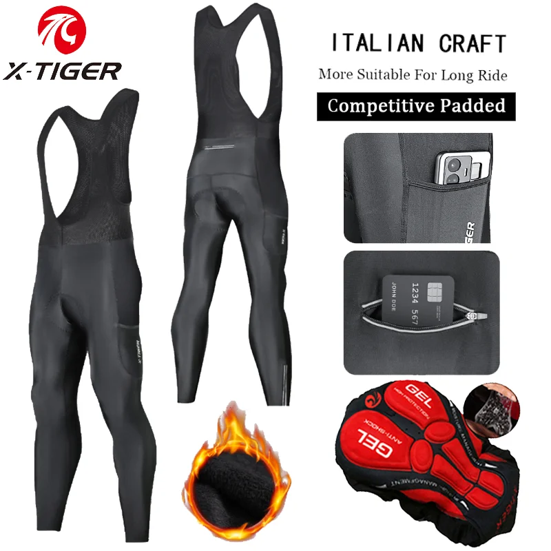 Cycling Commuter Pants - X-TIGER الحرارية الشتاء الدراجات مريلة السراويل