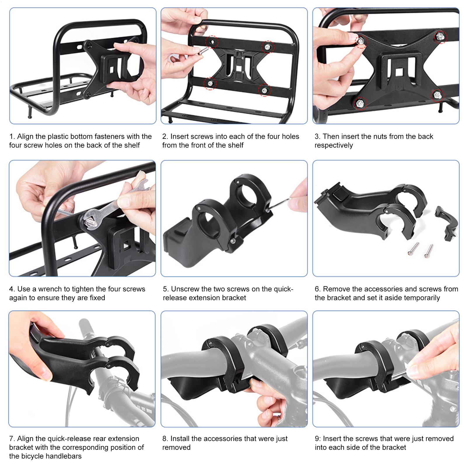 Cargo Rack Aluminum - رف الدراجة الأمامي حامل الإفراج السريع
