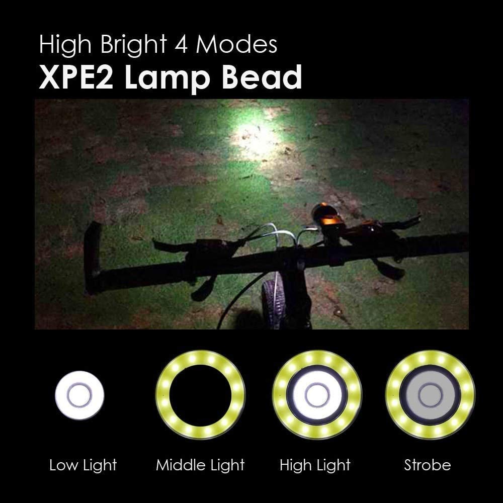 Cycling Commute Gear - مجموعة إضاءة دراجات LED مقاومة للماء