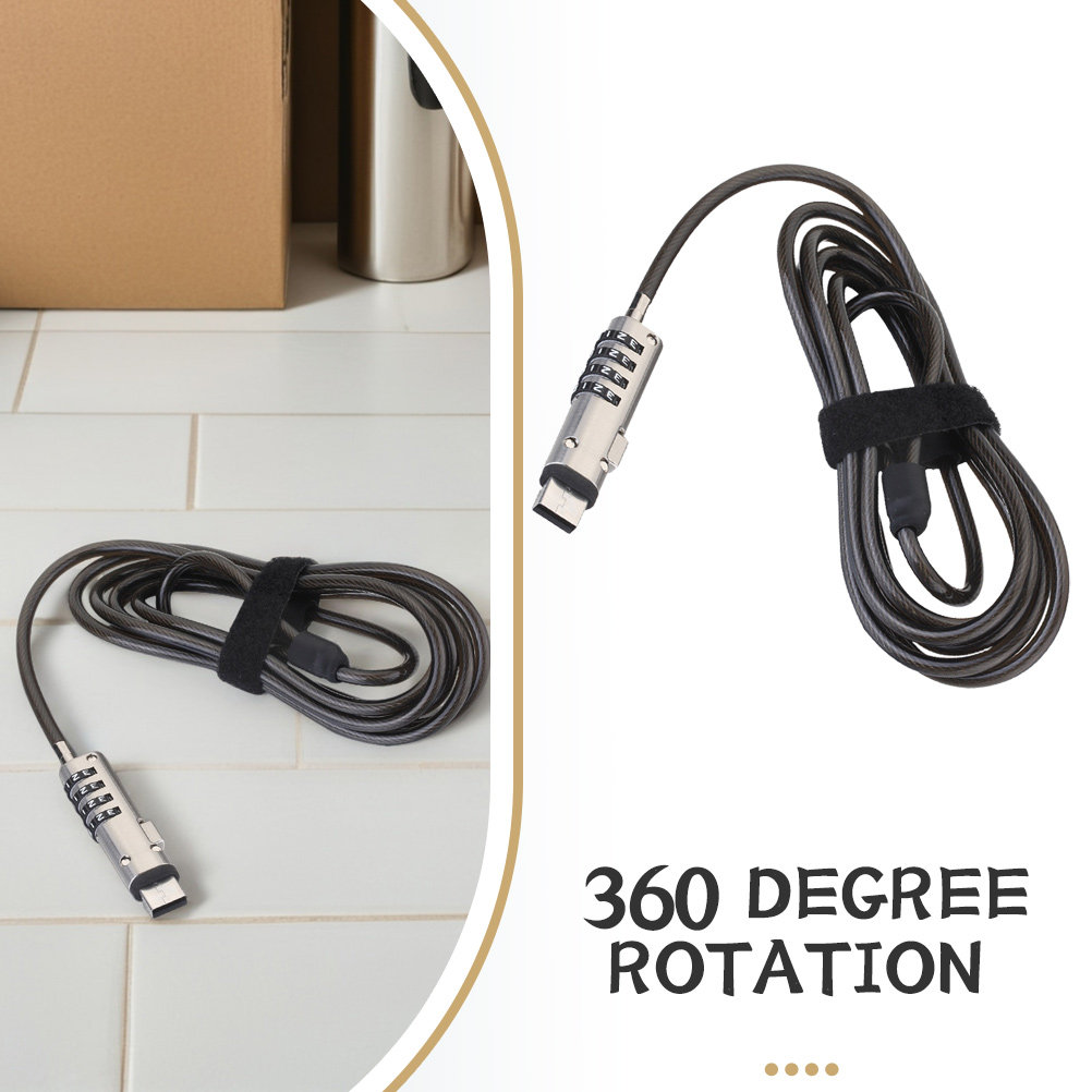 قفل رقمي محمول للابتوب، مصنوع  - مراجعة Cable Lock Flexible وسعره