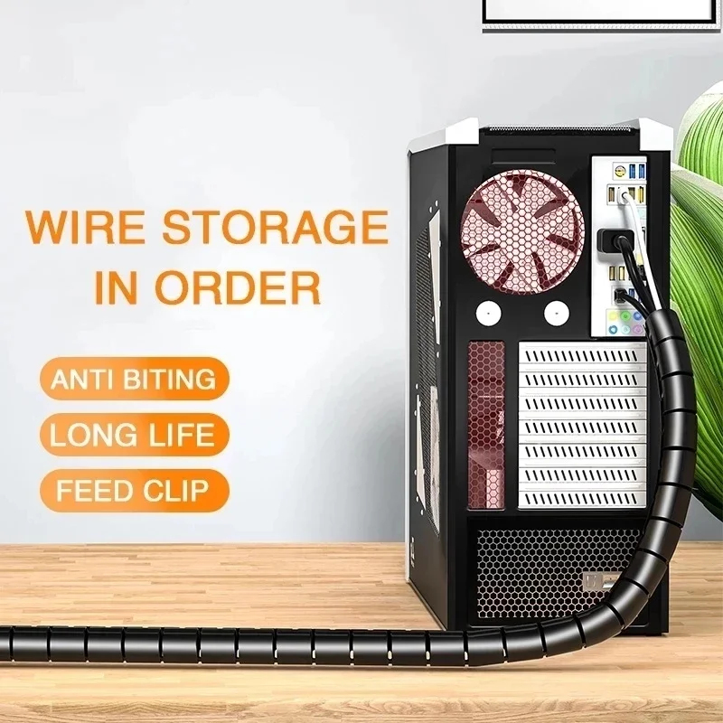 1/3 قطع 2 متر منظم كابلات حلزو - مراجعة Cable Lock Flexible وسعره